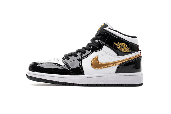 Air Jordan 1 Mid “Black Gold Patent Leather”