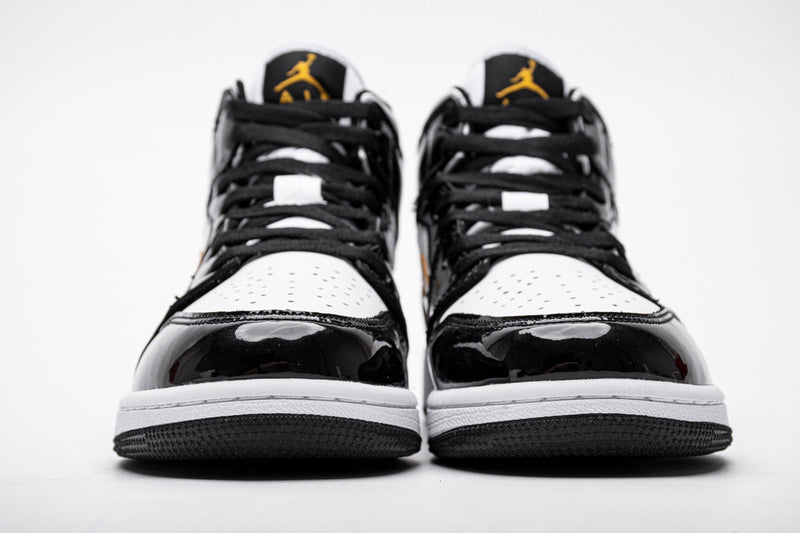 Air Jordan 1 Mid “Black Gold Patent Leather”