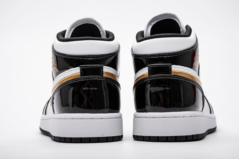 Air Jordan 1 Mid “Black Gold Patent Leather”