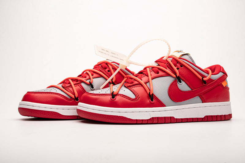 OFF White X Nike Dunk Low University Red